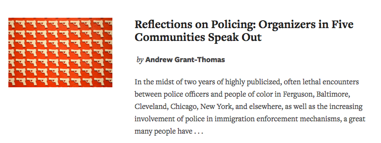 Reflections on Policing