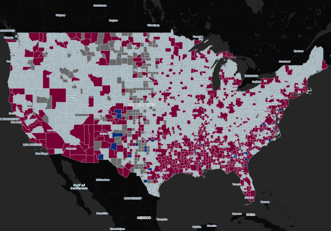 Segregation map of the US