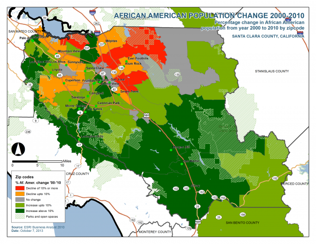 African American Population Change Map