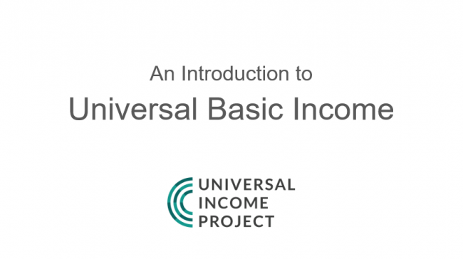 Universal Basic Income TItle Slide: Thinking Ahead