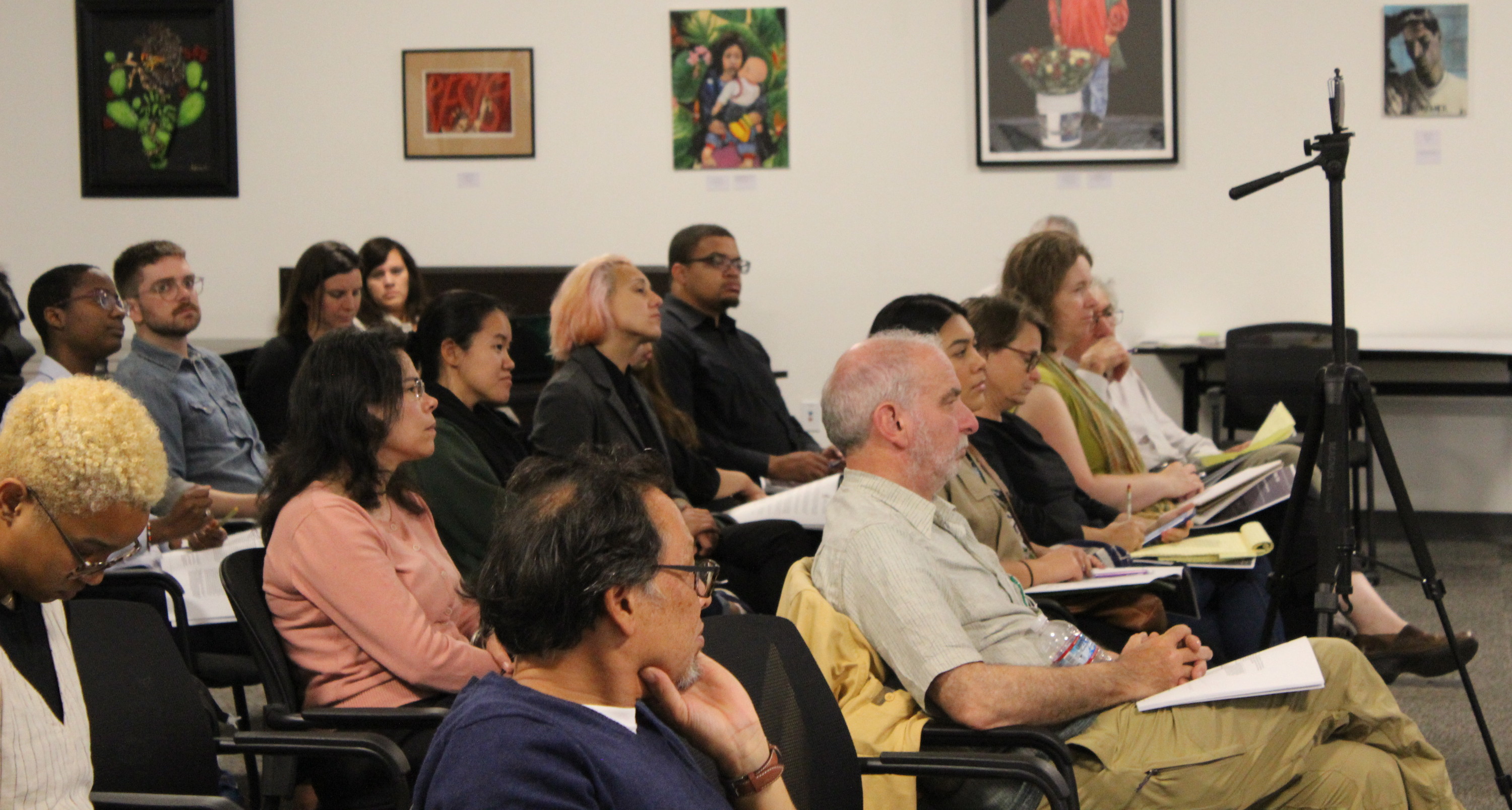 Audience members look at the speakers during a Rent Control brief presentation on Sept. 19