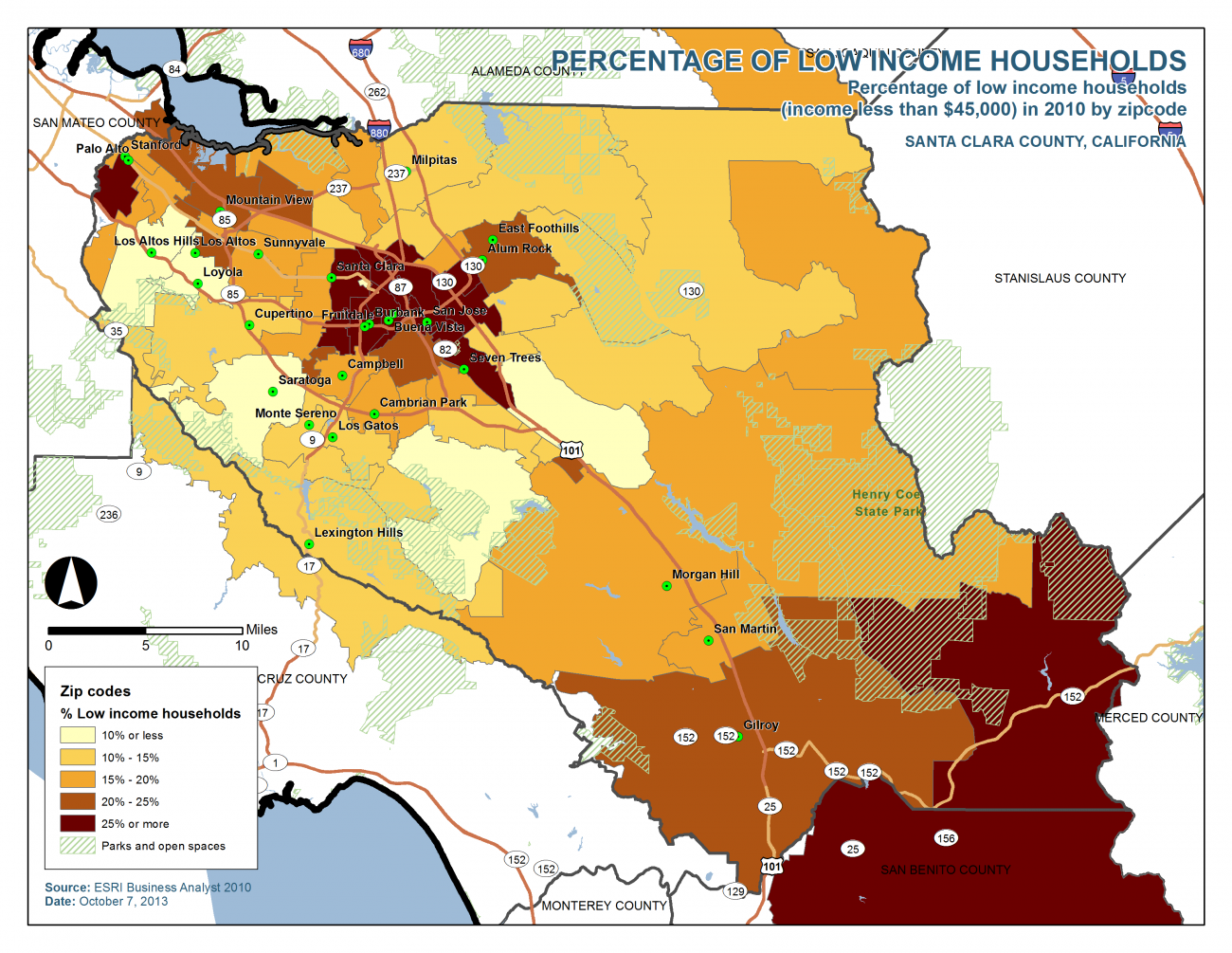 Low Income Housing Map, Santa Clara County