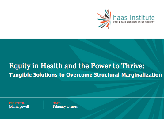 Image on Equity in Health and the Power to Thrive: Tangible Solutions to Overcome Structural Marginalization 