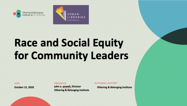 Race and Social Equity for Community Leaders powerpoint cover slide