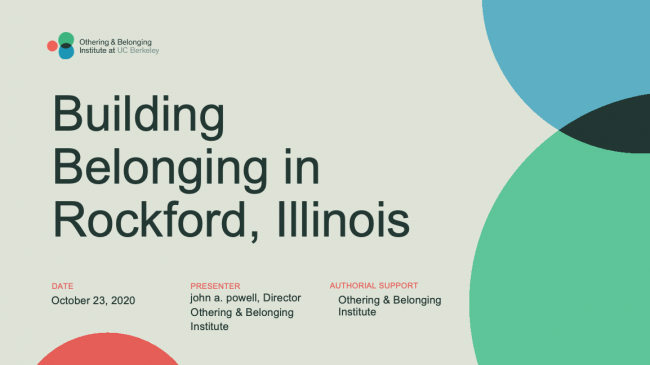Building Belonging in Rockford, Illinois powerpoint cover slide